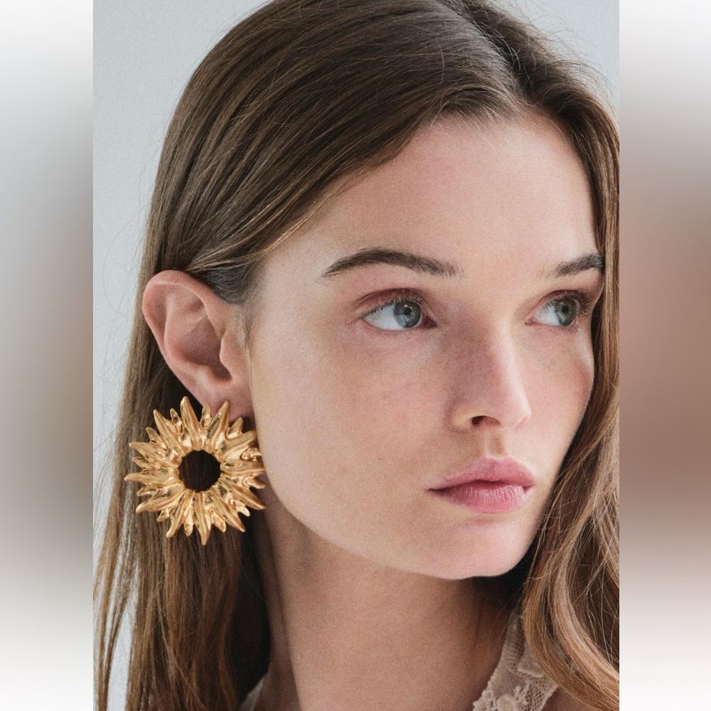ZARA METAL SUN EARRINGS